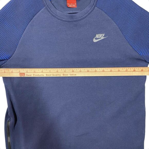 NIKE SPORTSWEAR TECH FLEECE CREW SHIRT NAVY / Blue 809537-451 Unisex Medium - Picture 10 of 13